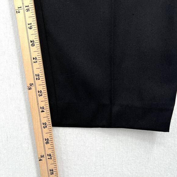 REISS Black High Rise Cropped Tapered Trousers Womens 12 Black Pleat Front - Picture 16 of 16